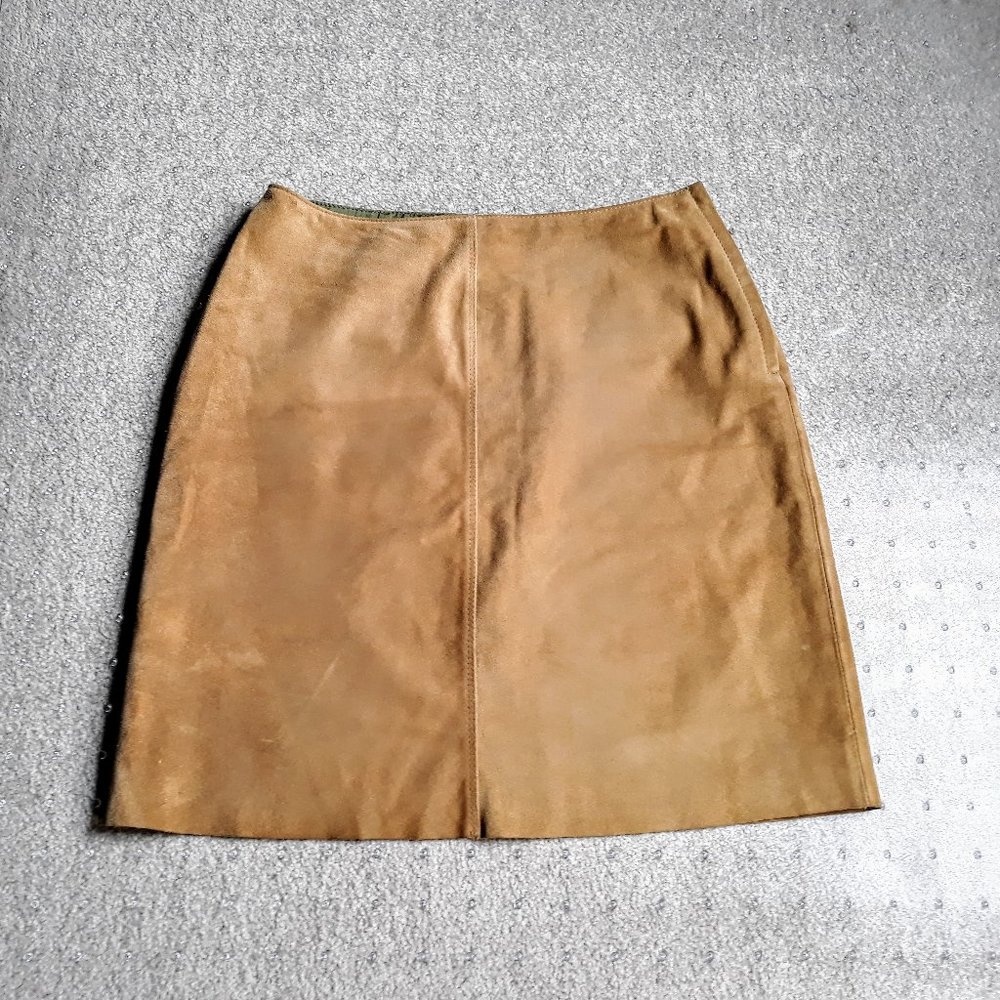J.crew Genuine Leather Brown Skirt Size 4